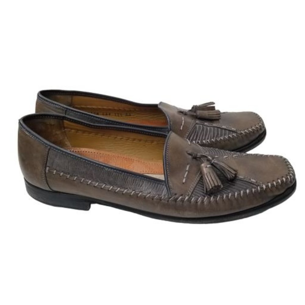 Luxie Germany Mens 11.5AA (Extra Narrow) Gray Leat